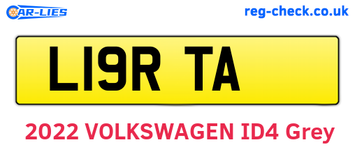 L19RTA are the vehicle registration plates.