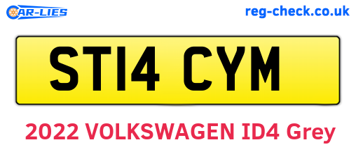ST14CYM are the vehicle registration plates.