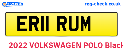 ER11RUM are the vehicle registration plates.