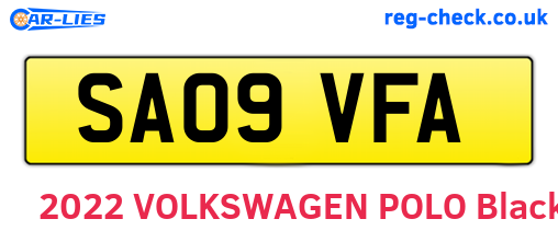 SA09VFA are the vehicle registration plates.