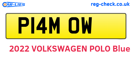 P14MOW are the vehicle registration plates.