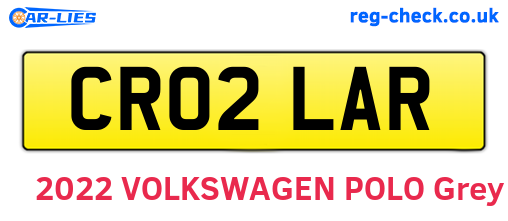 CR02LAR are the vehicle registration plates.