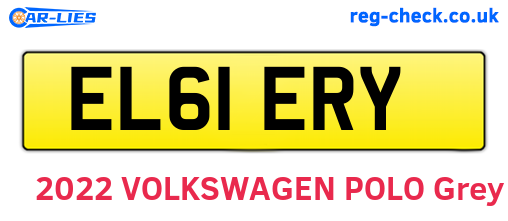 EL61ERY are the vehicle registration plates.