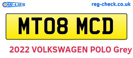 MT08MCD are the vehicle registration plates.