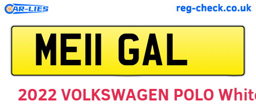 ME11GAL are the vehicle registration plates.