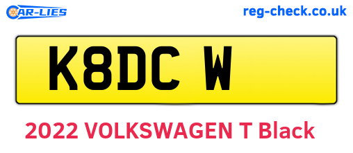 K8DCW are the vehicle registration plates.