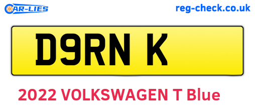 D9RNK are the vehicle registration plates.