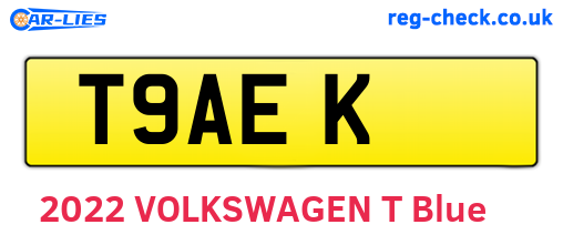 T9AEK are the vehicle registration plates.