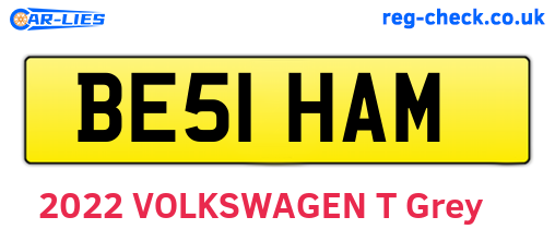 BE51HAM are the vehicle registration plates.