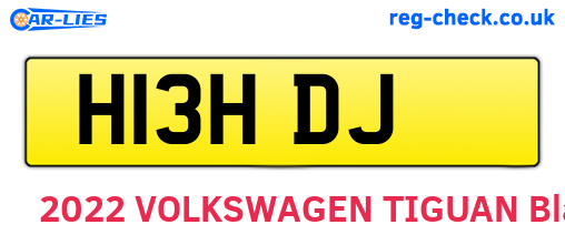 H13HDJ are the vehicle registration plates.
