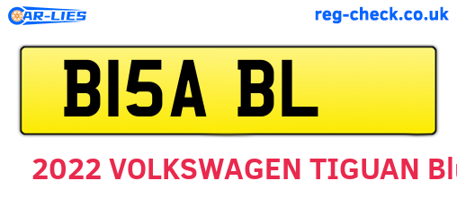 B15ABL are the vehicle registration plates.