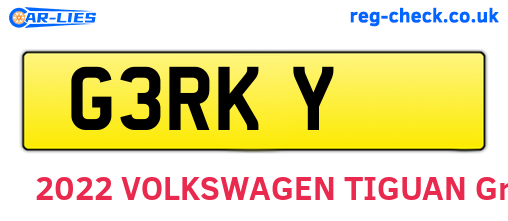 G3RKY are the vehicle registration plates.
