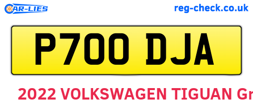 P700DJA are the vehicle registration plates.