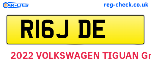 R16JDE are the vehicle registration plates.