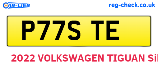 P77STE are the vehicle registration plates.