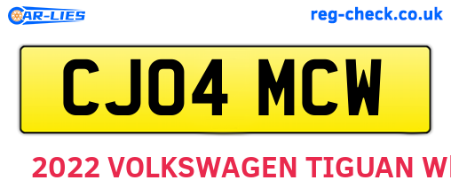 CJ04MCW are the vehicle registration plates.