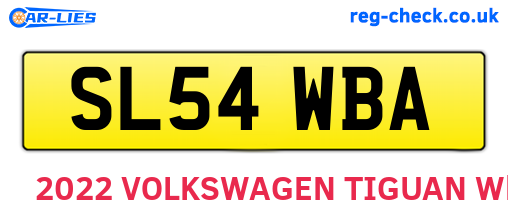 SL54WBA are the vehicle registration plates.