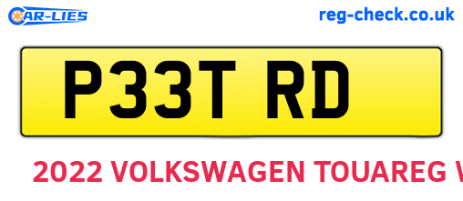 P33TRD are the vehicle registration plates.