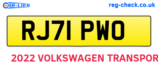 RJ71PWO are the vehicle registration plates.