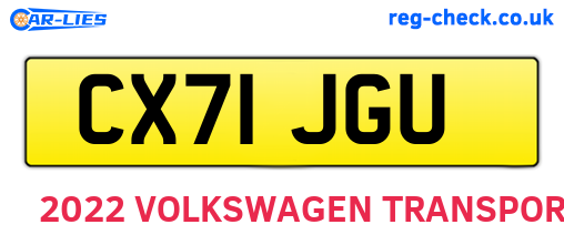 CX71JGU are the vehicle registration plates.