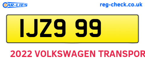 IJZ999 are the vehicle registration plates.