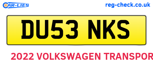 DU53NKS are the vehicle registration plates.