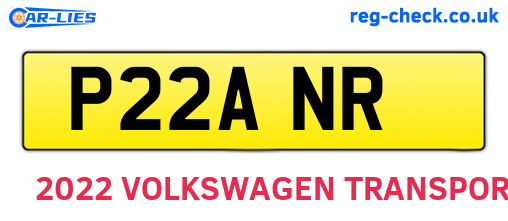 P22ANR are the vehicle registration plates.