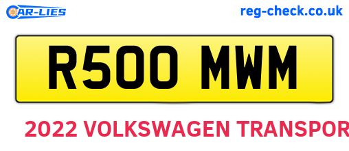 R500MWM are the vehicle registration plates.