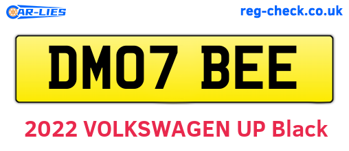 DM07BEE are the vehicle registration plates.