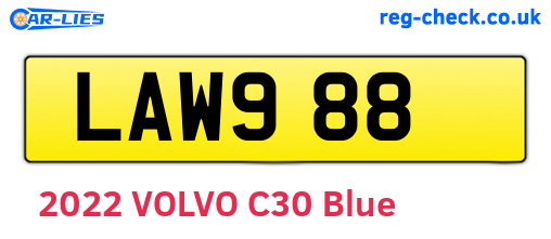 LAW988 are the vehicle registration plates.
