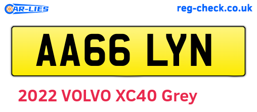 AA66LYN are the vehicle registration plates.