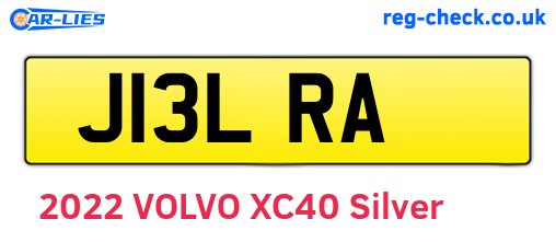 J13LRA are the vehicle registration plates.