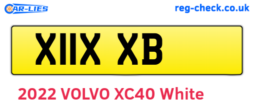 X11XXB are the vehicle registration plates.