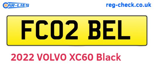 FC02BEL are the vehicle registration plates.