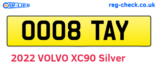 OO08TAY are the vehicle registration plates.
