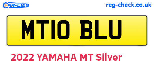MT10BLU are the vehicle registration plates.
