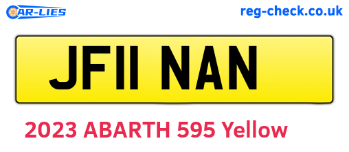 JF11NAN are the vehicle registration plates.