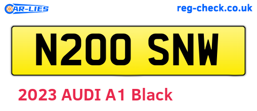 N200SNW are the vehicle registration plates.