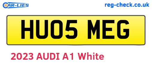 HU05MEG are the vehicle registration plates.
