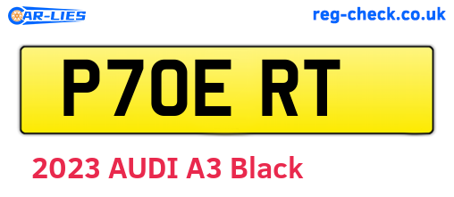 P70ERT are the vehicle registration plates.