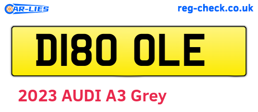 D180OLE are the vehicle registration plates.