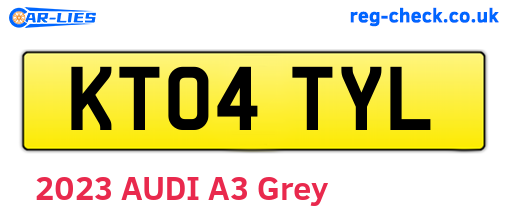 KT04TYL are the vehicle registration plates.