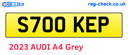 S700KEP are the vehicle registration plates.