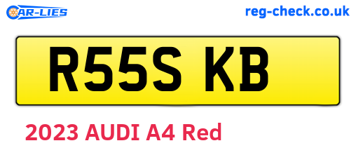 R55SKB are the vehicle registration plates.