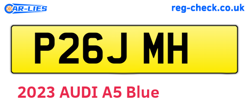 P26JMH are the vehicle registration plates.