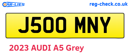 J500MNY are the vehicle registration plates.