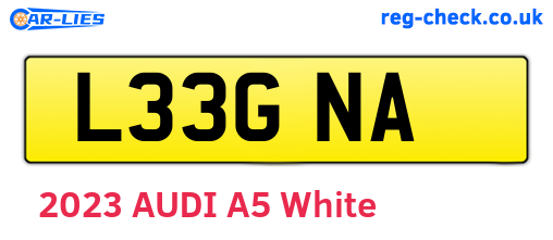 L33GNA are the vehicle registration plates.