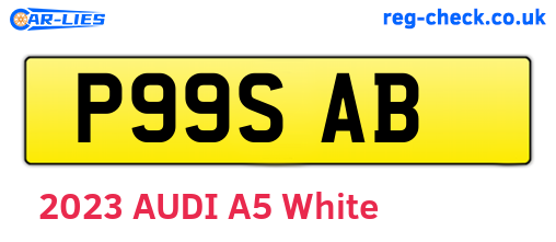 P99SAB are the vehicle registration plates.