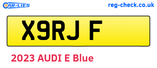 X9RJF are the vehicle registration plates.