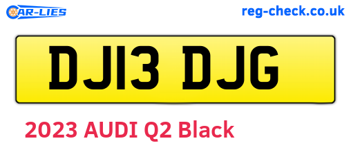 DJ13DJG are the vehicle registration plates.
